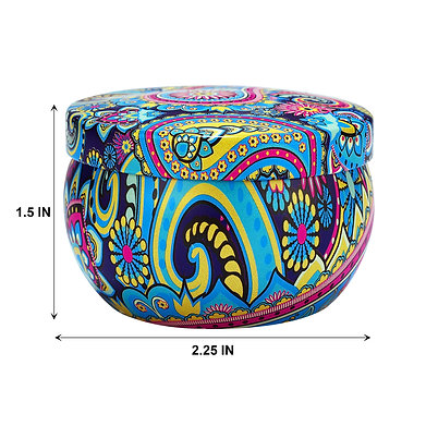 Floral Tin Soy Wax Premium Scented Candle Set of 4 Home Décor (Multicolor)