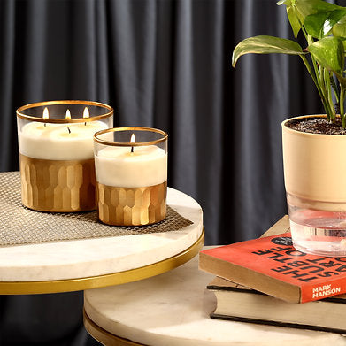 Premium Scented Golden Base 3 Wick Soy Wax Big Jar Candle Allure of Dubai