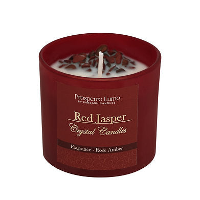 Premium Crystal Glass Soy Wax Candle Home Décor Amber Lavender (Rose Amber)