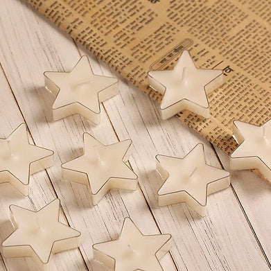 Star Shaped T Light Set of 8,| Scented (White - Jasmine)