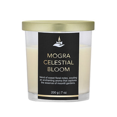 Premium Votive Jar Scented Soy Wax Candle (MOGRA Celestial Bloom)