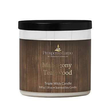 Scented Soy Wax Triple Wick Votive Jar Candle (MAHAGONY TEAKWOOD)