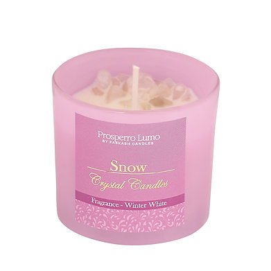 Premium Crystal Glass Soy Wax Candle Amber Lavender (Winter White Thyme)