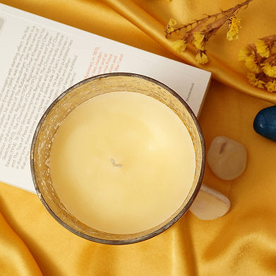 Hand Poured Golden Glass Scented Candle