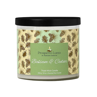 Scented Soy Wax Triple Wick Votive Jar Candle (BLASAM & CEDAR)