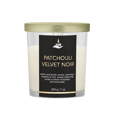 Premium Votive Jar Scented Soy Wax Candle (Patchouli Velvet Noir)