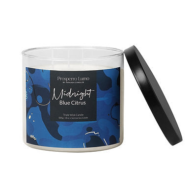 Scented Soy Wax Triple Wick Votive Jar Candle (Midnight Blue Citrus)