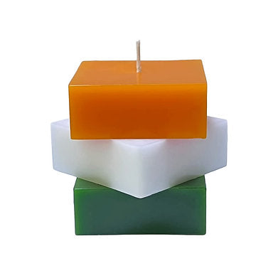 Trio Colour Candle , Unscented (Tricolor Fancy Pillar)
