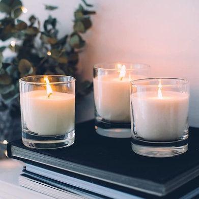 Scented Votive Glass Candles Set of 3 , 100% Natural Soy Wax (Berry Blast)