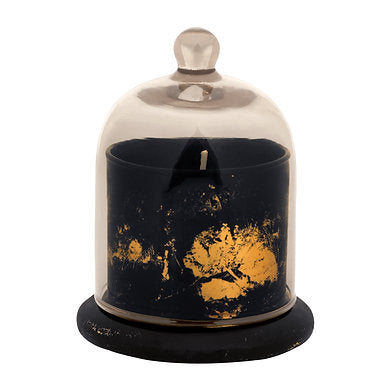 Rose Geranium Premium Scented Black Bell Jar Candle for Home Décor