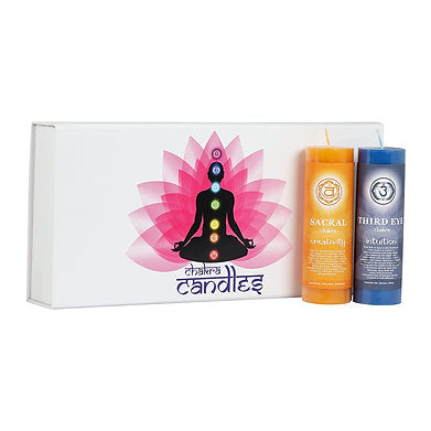 Chakra Scented Pillar Candles Set of 7