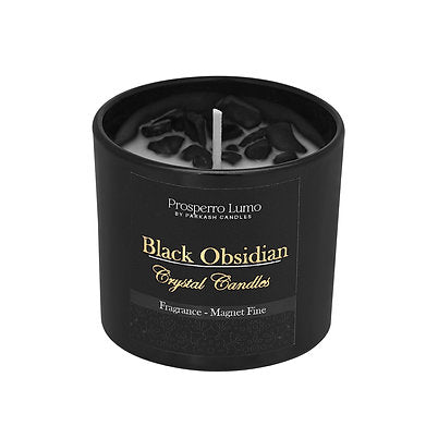 Premium Crystal Glass Soy Wax Candle Home Décor Amber Lavender (Magnet Fine)