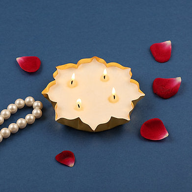 Luxury 4 Wick Premium Soy Wax Scented Small Bowl Candle Black Oud & Cinnamon