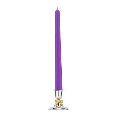Unscented Dripless Taper Candles Set of 4 Paraffin Wax (Purple)