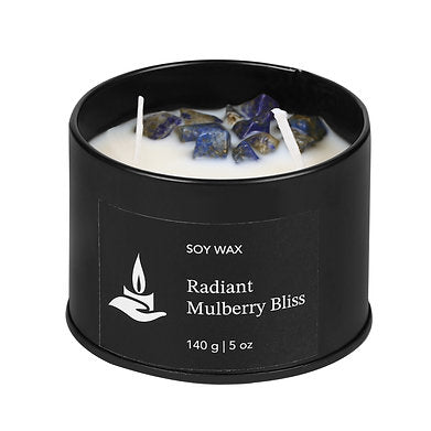 Scented Soy Wax Crystal Jar Candle 140 gm 25-30 Hrs (Radiant Mulberry Bliss)