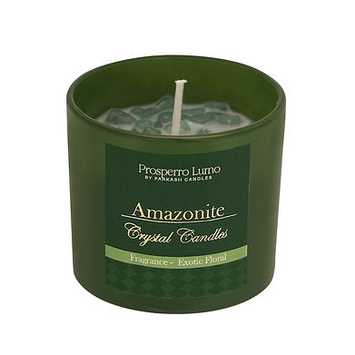 Premium Crystal Glass Soy Wax Candle Home Décor Amber Lavender (Exotic Floral)