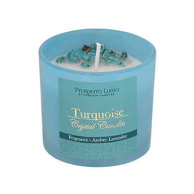 Premium Crystal Glass Soy Wax Candle Home Décor Amber Lavender (Amber Lavender)