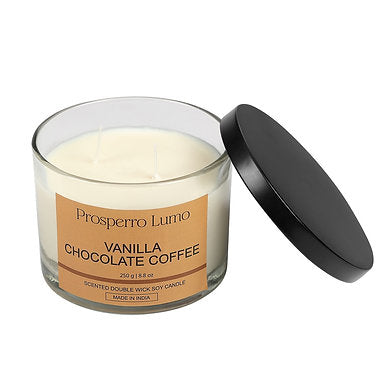Premium Scented Soy Wax Dual Wick Votive Jar Candle (VANILLA CHOCOLATE)