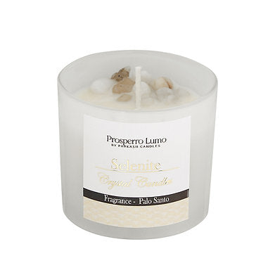 Premium Crystal Glass Soy Wax Candle Home Décor Amber Lavender (Palo Santo)