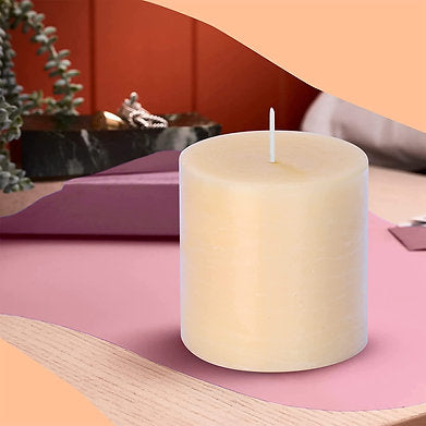 Set of 3 Scented Pillar Candles , (Oud Wood)