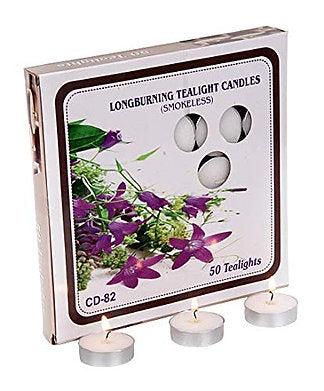 Paraffin Wax Candles Tea Lights, Unscented ( 2.5hr ) (Set of 50)