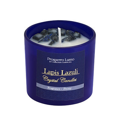 Premium Crystal Glass Soy Wax Candle Home Décor Amber Lavender (Peony)