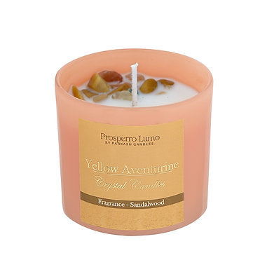 Premium Crystal Glass Soy Wax Candle Home Décor Amber Lavender (Sandalwood)