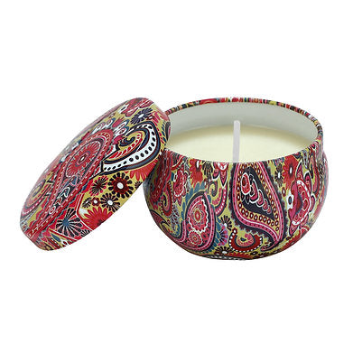Floral Tin Soy Wax Premium Scented Candle Set of 4 Home Décor (Multicolor)