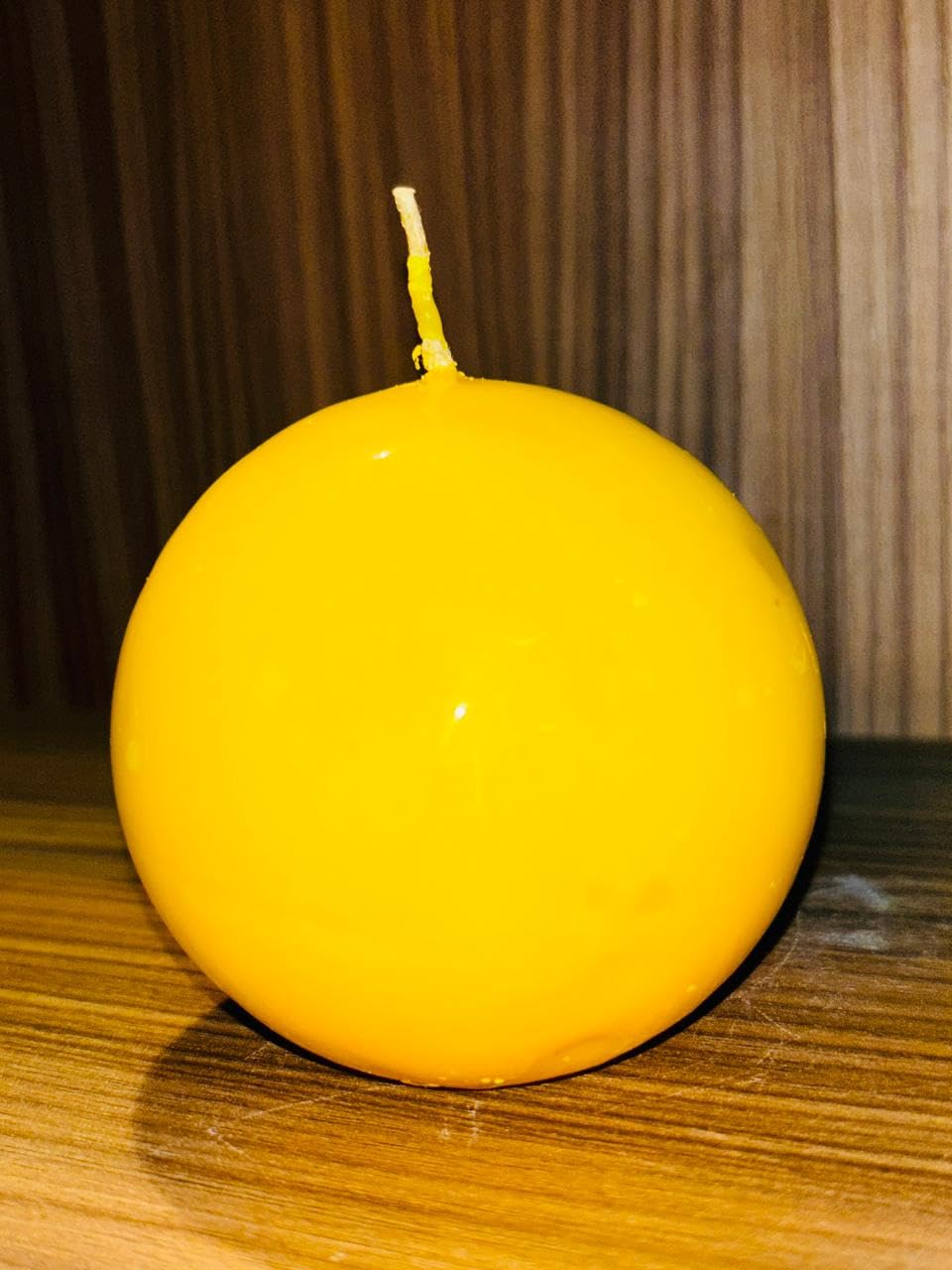 PROSPERRO LUMO by Parkash Candles (3x3 Inch) Round-Shaped Sphere Ball Candles || Home Decoration Handmade Candles Desk Sculpture Decoration for House || Bedroom || Living Room (Yellow)