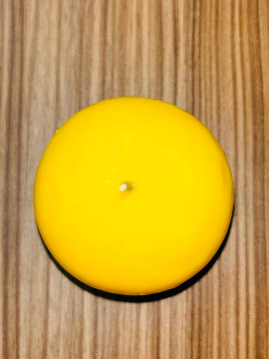 Round-Shaped Sphere Ball Candles (3x3 Inch) || Home Decoration Handmade Candles Desk Sculpture Decoration for House || Bedroom || Living Room (Yellow)