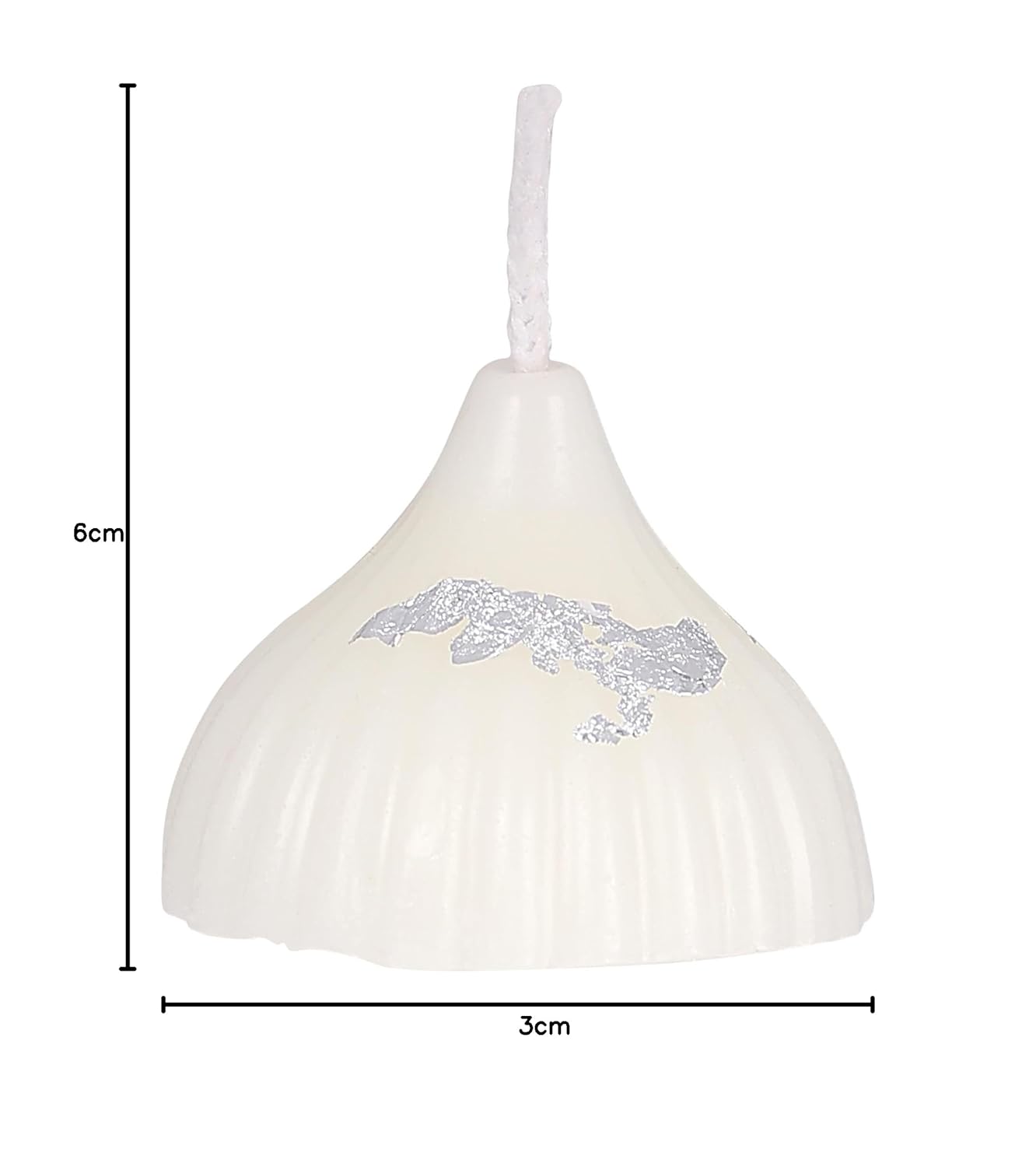 Modak Shape Candle for Ganesh Chaturthi Decoration, Home Decoration, Birthday, Wedding | Unscented Premium Wax Candles Yellow & White Color (Pack of 6)