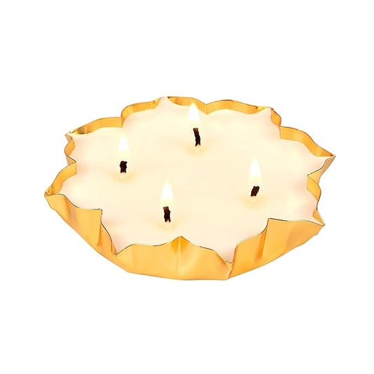 Luxury 4 Wick Premium Scented Small Bowl Candle || Soy Wax || Black Oud & Cinnamon