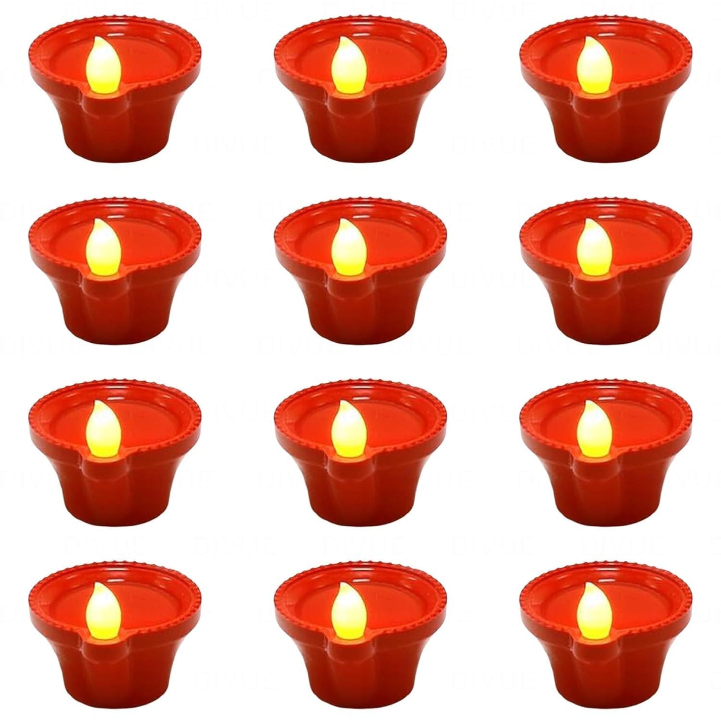 Prosperro Lumo by Parkash Candles Water Sensor Diya || Acrylic Flameless & Smokeless Decorative Diya Candle || Perfect for Gift, Diwali || Set of 12