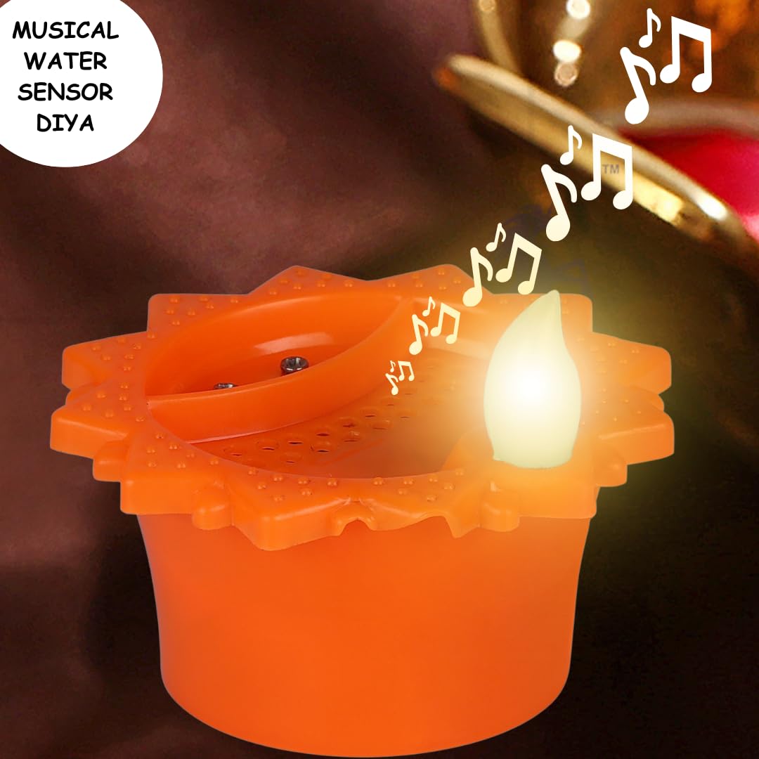 Prosperro Lumo by Parkash Candles Water Sensor Mantra Diya || Acrylic Flameless & Smokeless Candles Decorative Candle Diya || 2 in 1 Function LD Diya with Mantra Chanting || Perfect for Gift, Diwali