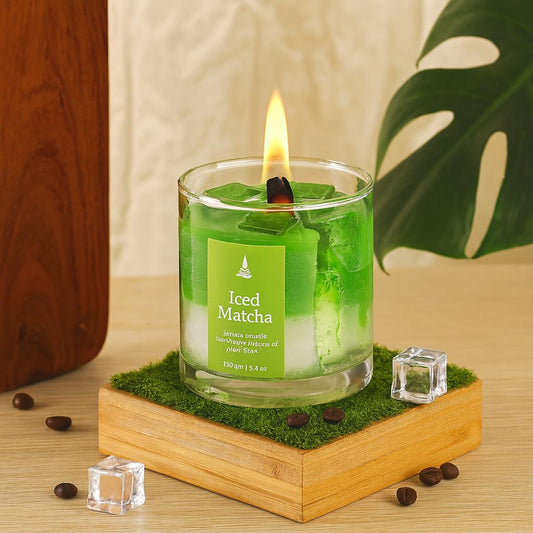 Premium Scented Coffee Jar Candle | 35 Hour Burn Time | Long Lasting Premium Candle | Ideal for Home Décor, Gifting & Aromatherapy (ICED Matcha)