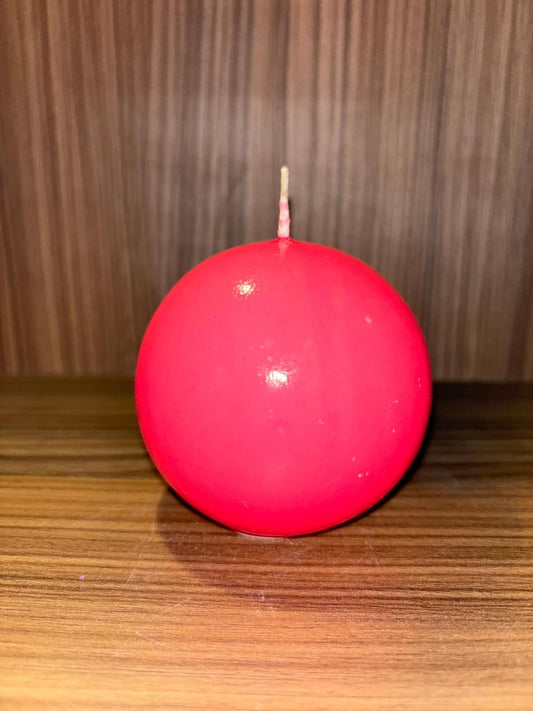 Round-Shaped Sphere Ball Candles (3x3 Inch) || Home Decoration Handmade Candles Desk Sculpture Decoration for House || Bedroom || Living Room (Pink)