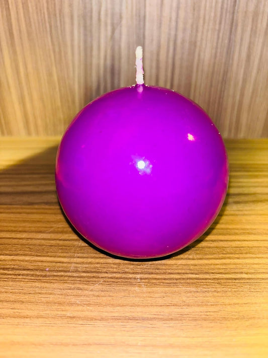 Round-Shaped Sphere Ball Candles (3x3 Inch) || Home Decoration Handmade Candles Desk Sculpture Decoration for House || Bedroom || Living Room (Purple)