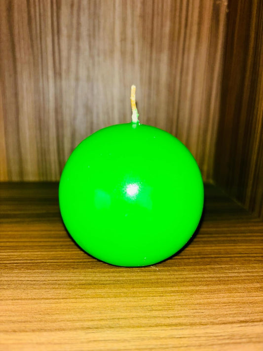 Round-Shaped Sphere Ball Candles (3x3 Inch) || Home Decoration Handmade Candles Desk Sculpture Decoration for House || Bedroom || Living Room (Green)