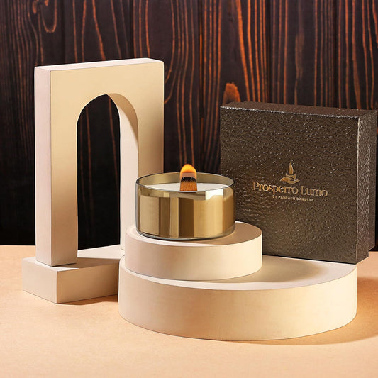 Premium Scented Glass Candle for Home Decor || Wooden Wick || 100% Soy Wax (African Woods)