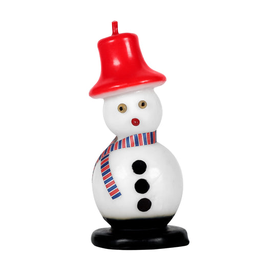 Snowman with Red Top Hat & Striped Scarf Scented Decorative Candle