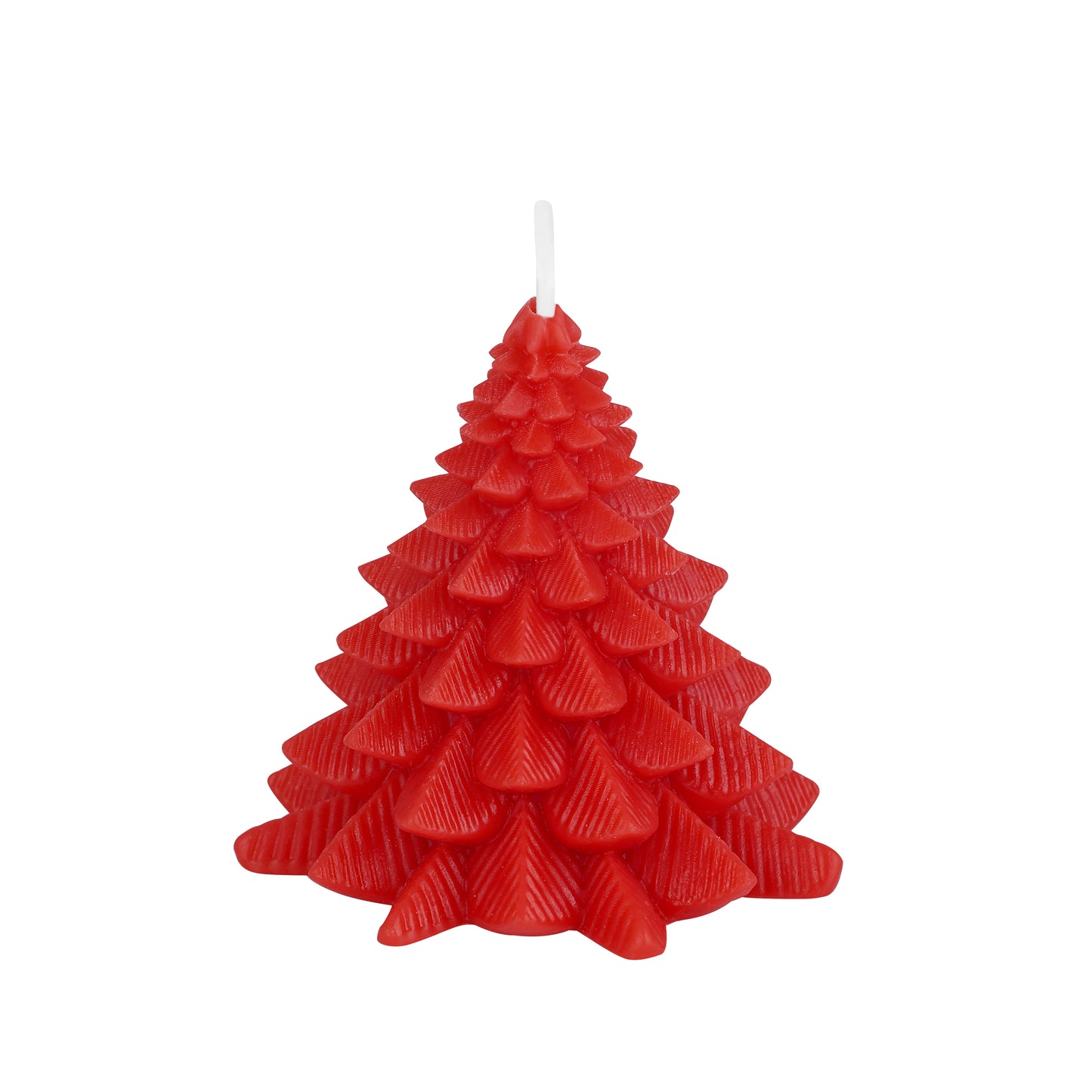 Red Christmas Tree Decorative Candle || Festive Pine Tree Shape Candle