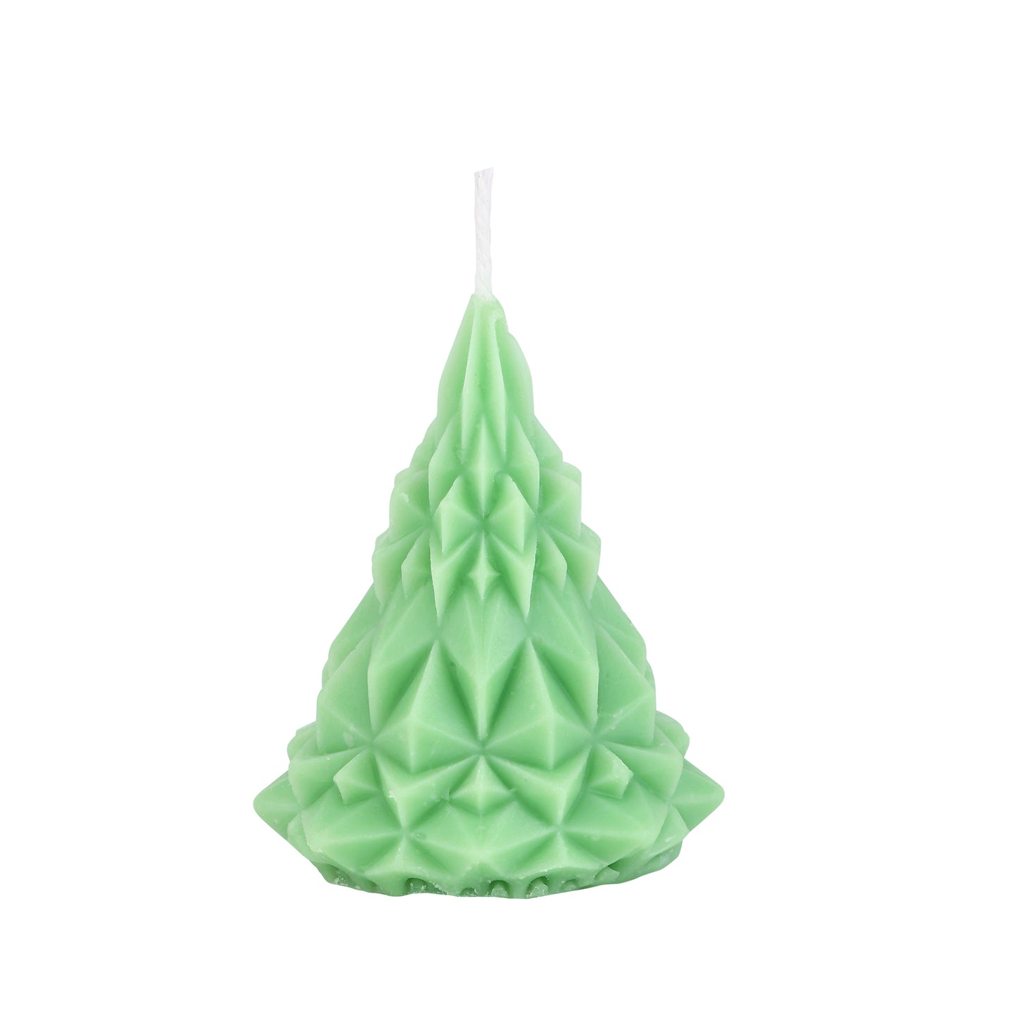 Diamond Christmas Tree || Mini Geometric Pine Tree Decorative Candle – Mint Green