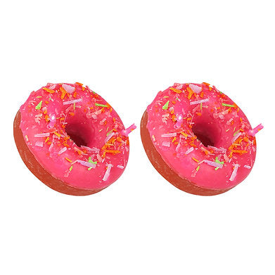 Unscented Donuts Candle for Home Decor Paraffin Wax (Strawberry - Pink)
