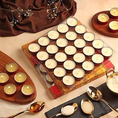 Premium Soy Wax Scented Tea Light Set of 25 (PANCH AMRIT)