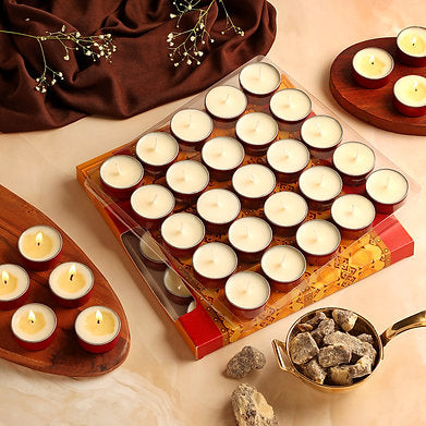 Premium Soy Wax Scented Tea Light Set of 25 (LOBAN)