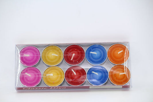 Classic diya decorative multicolor Tea light candle Set of 10