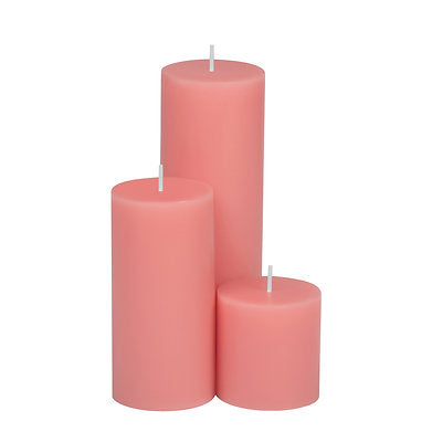 Parkash Candles Unscented Pillar Candles Set of 3 || 2x2, 2x4, 2x6 Inches Pink