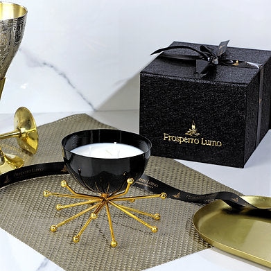 Parkash Candles Modern Bowl Scented Candle with Decorative Brass Stand Soy Wax
