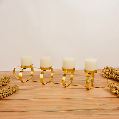 Premium Rose Scented Pillar Candles with Stylish Stand