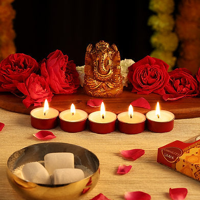 Premium Soy Wax Scented Tea Light Set of 25 (VIBHUTI)